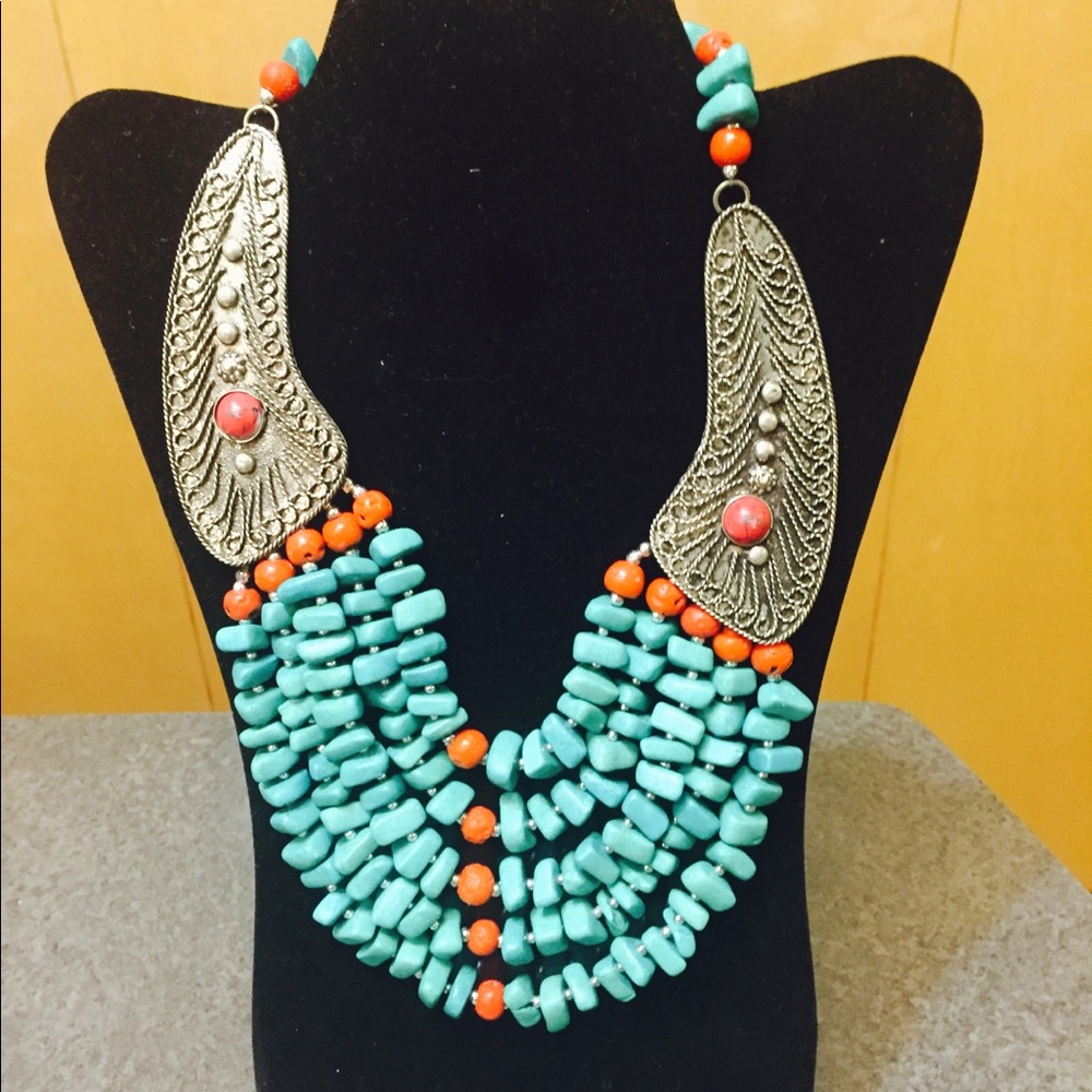 Beautiful Statement Piece Turquoise Necklace